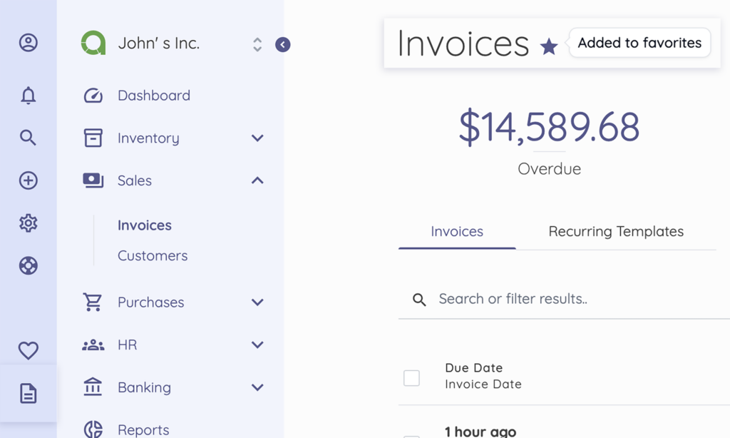 Small business invoices